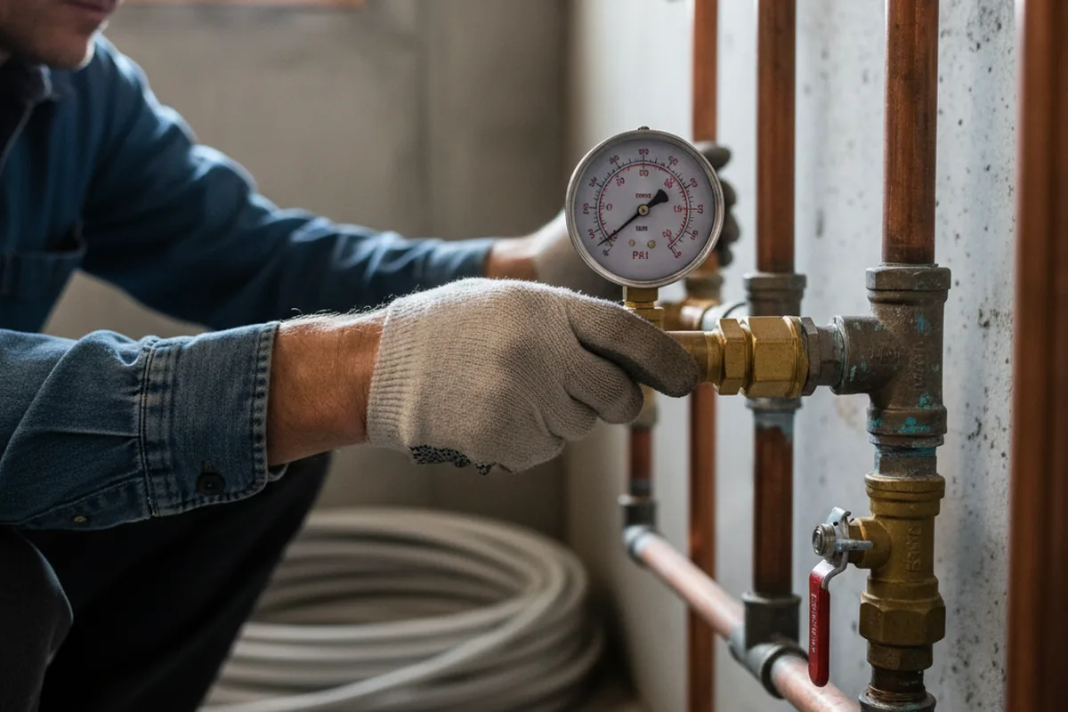 Pressure testing a repaired line during Water Line Repair in San Ardo